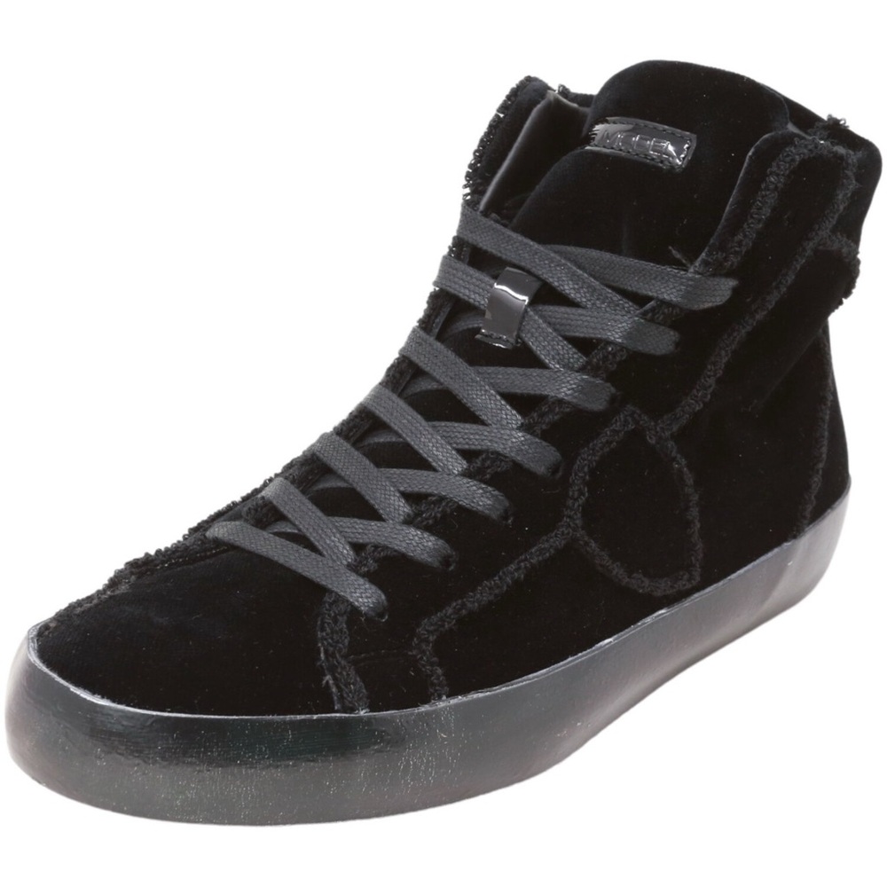Philippe Model Paris Lamine Velour Noir Black Ankle-High Suede Sneaker EUC Sz 41